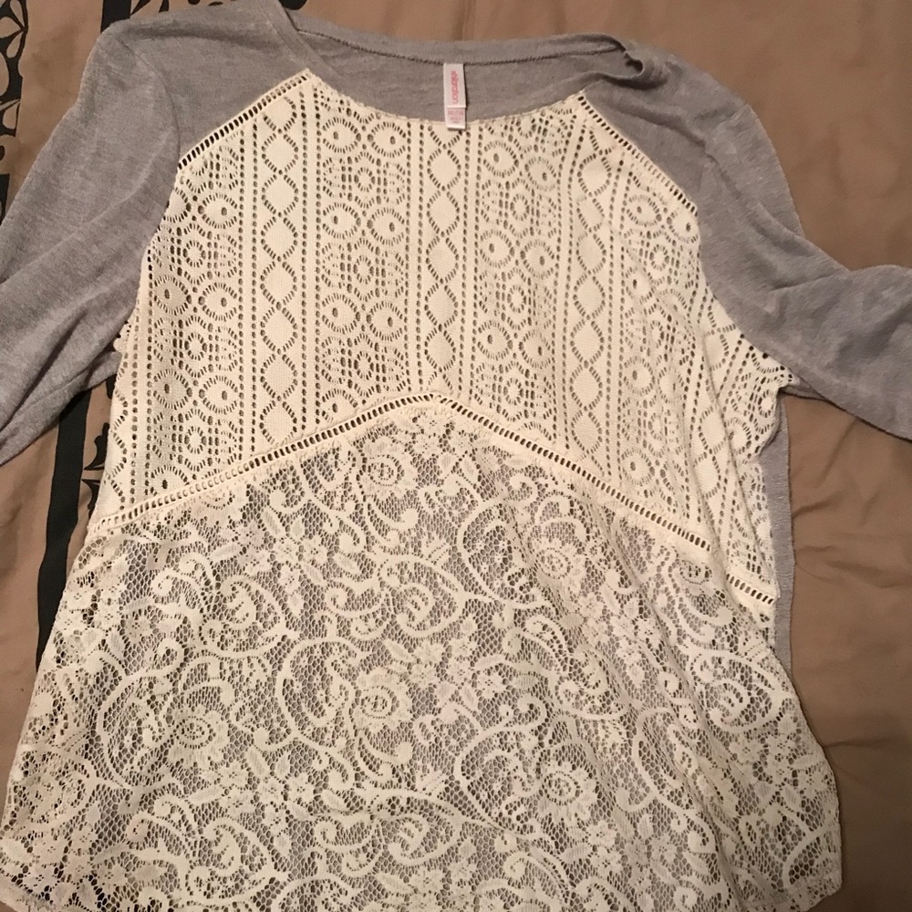 Lace and cotton shirt